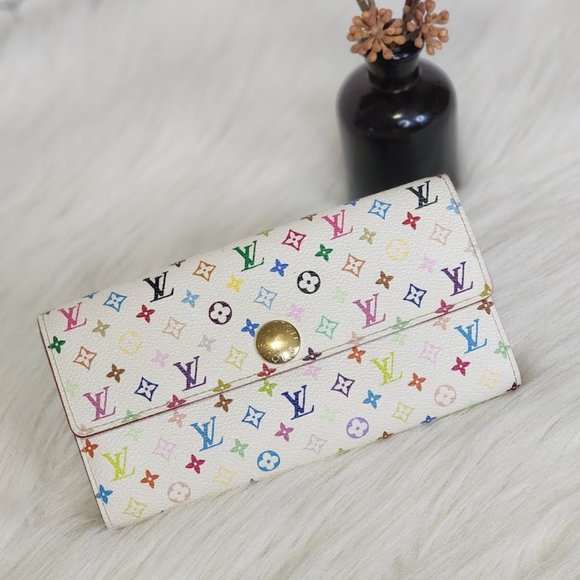 Louis Vuitton Murakami Multicolor Portefeuille Sarah Wallet - Picture 1 of 13